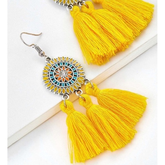 Dreamcatcher Tassel Earrings - Picture 2 of 2
